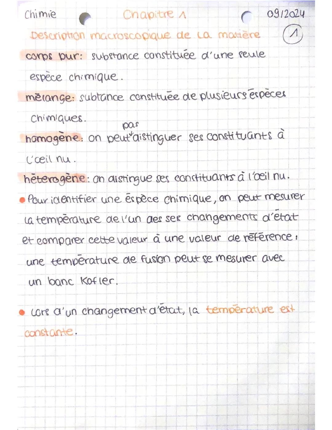 Description macroscopique de la matière