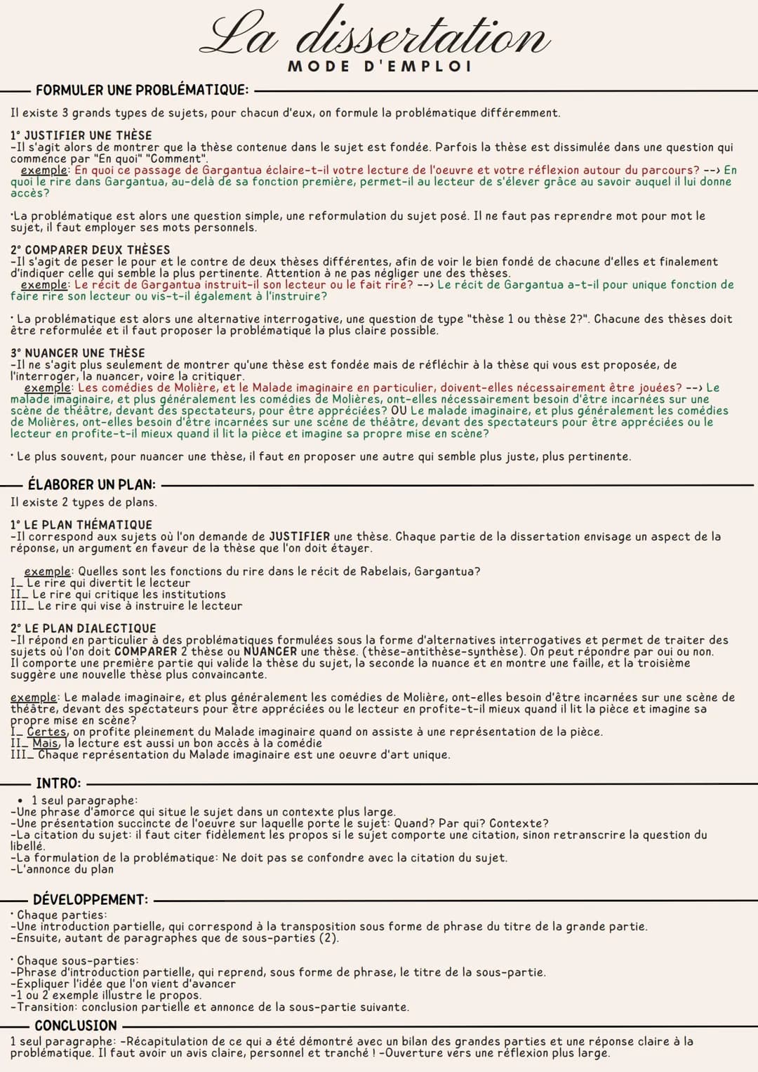 FORMULER UNE PROBLÉMATIQUE:
Il existe 3 grands types de sujets, pour chacun d'eux, on formule la problématique différemment.
1° JUSTIFIER UN