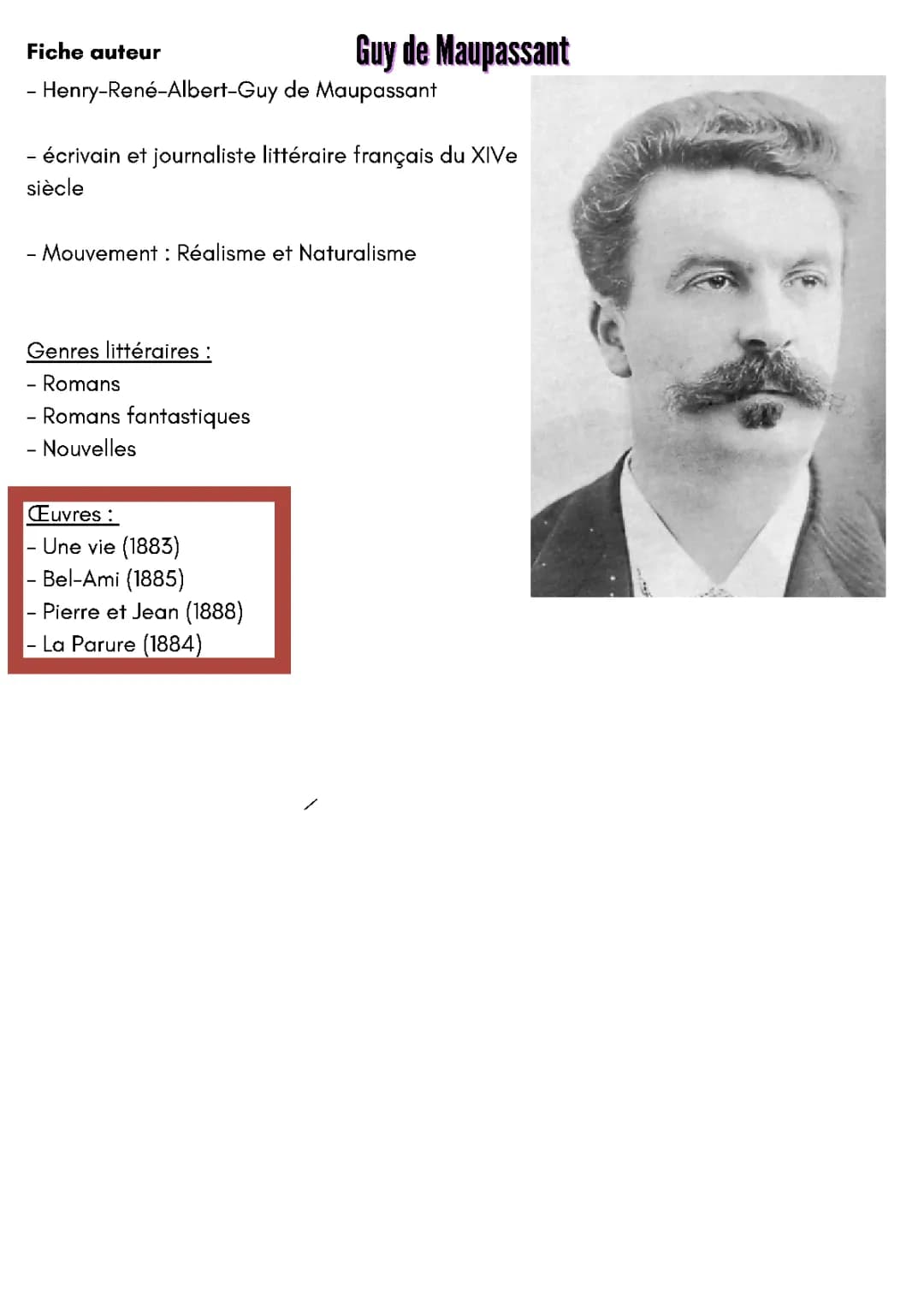 Biographie de Maupassant 4ème - Vie, Œuvres, Famille et Plus!