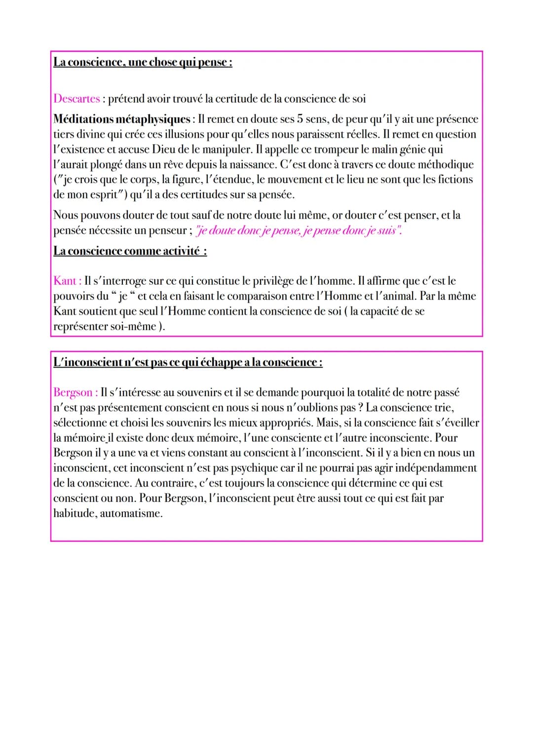 --La Conscience et L'Inconscient-
Définitions:
Le moi est une chose qui nous est très familière puisqu'elle nous accompagne
partout, que nou