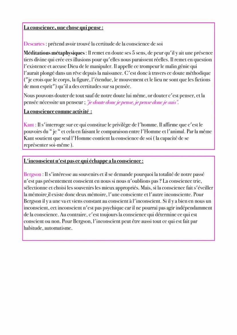 --La Conscience et L'Inconscient-
Définitions:
Le moi est une chose qui nous est très familière puisqu'elle nous accompagne
partout, que nou
