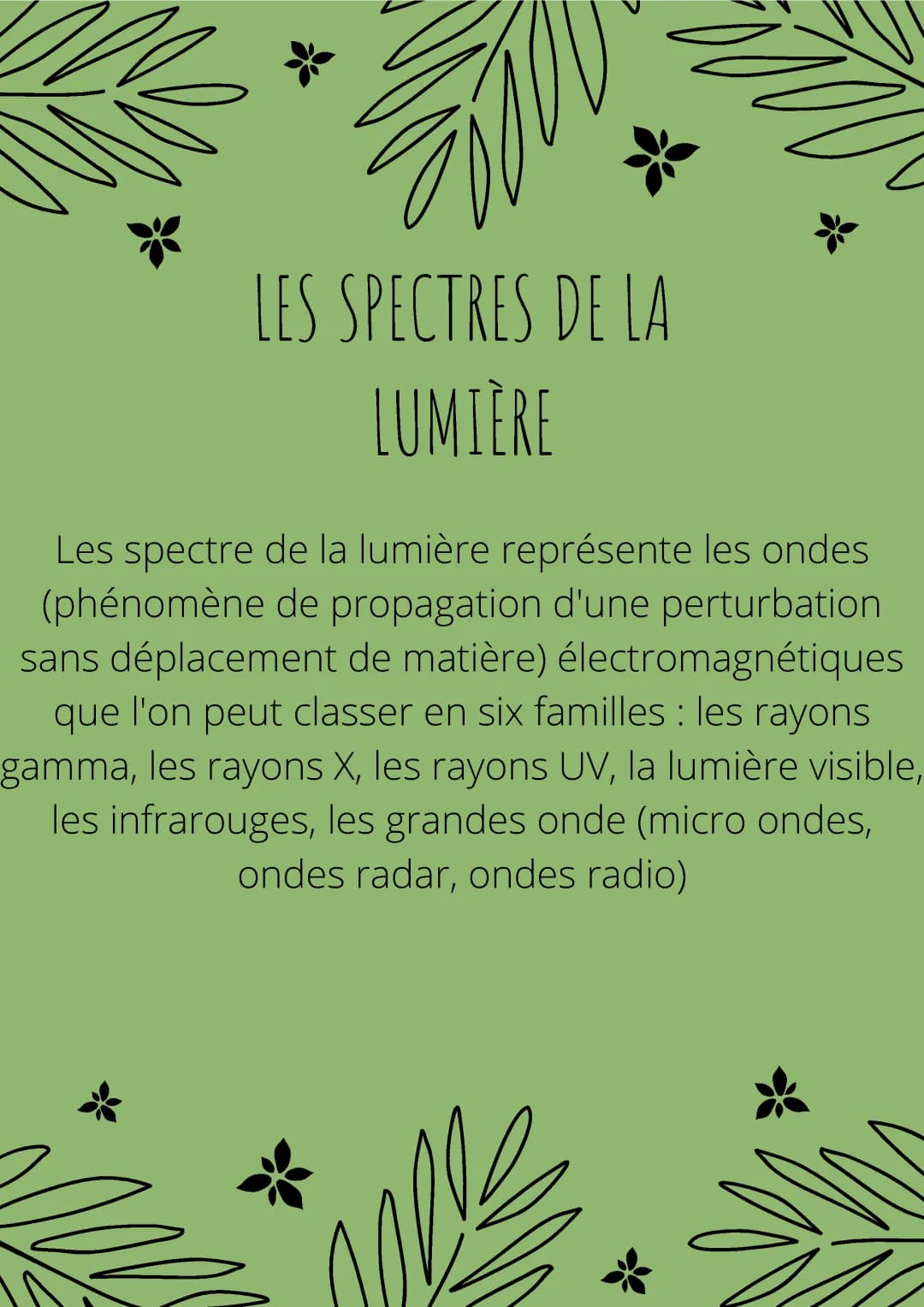 les spectres lumineux