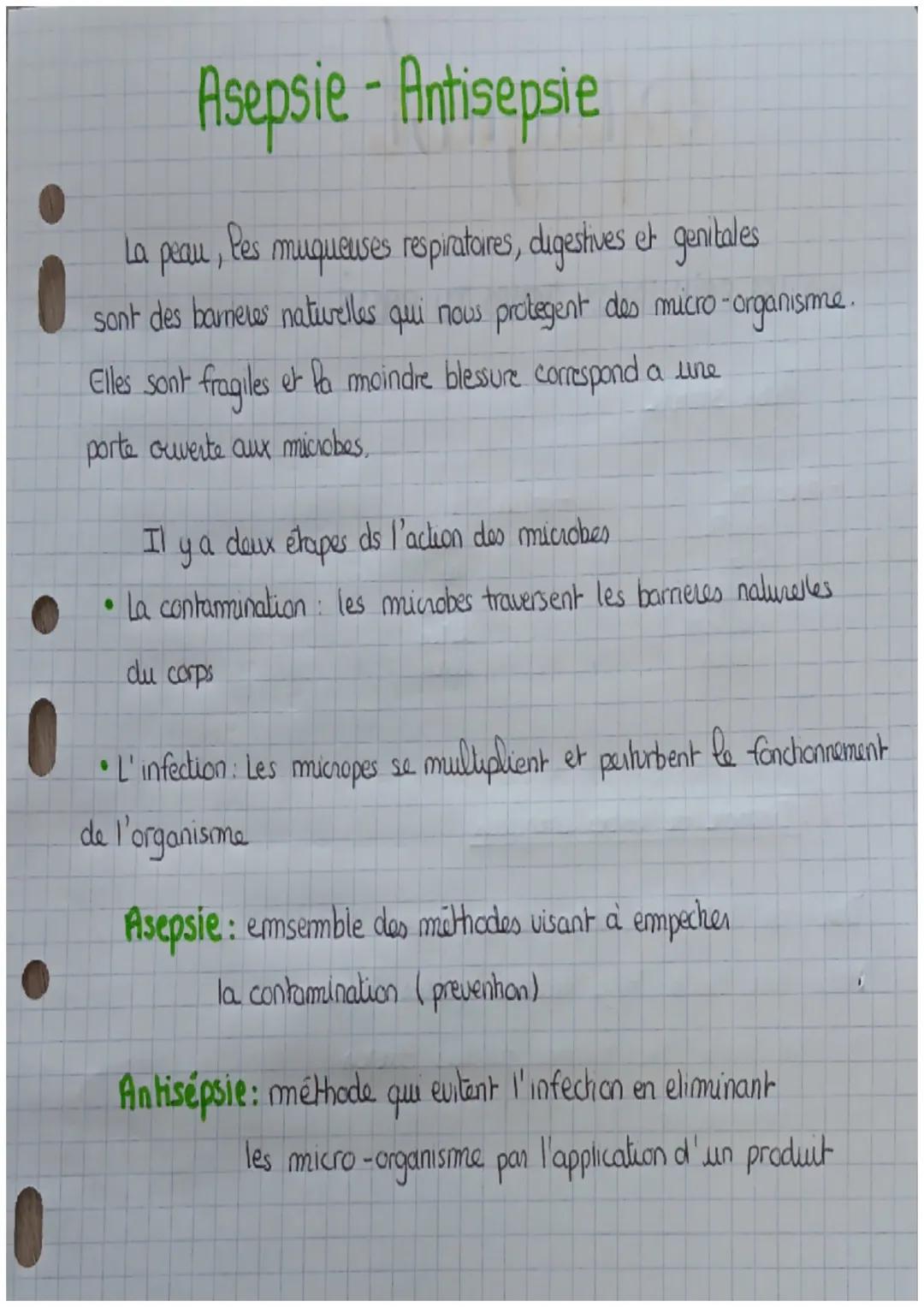 Asepsie - Antisepsie
La
peau, les muqueuses respiratoires, digestives et genitales
sont des barneles naturelles qui nous protegent des micro