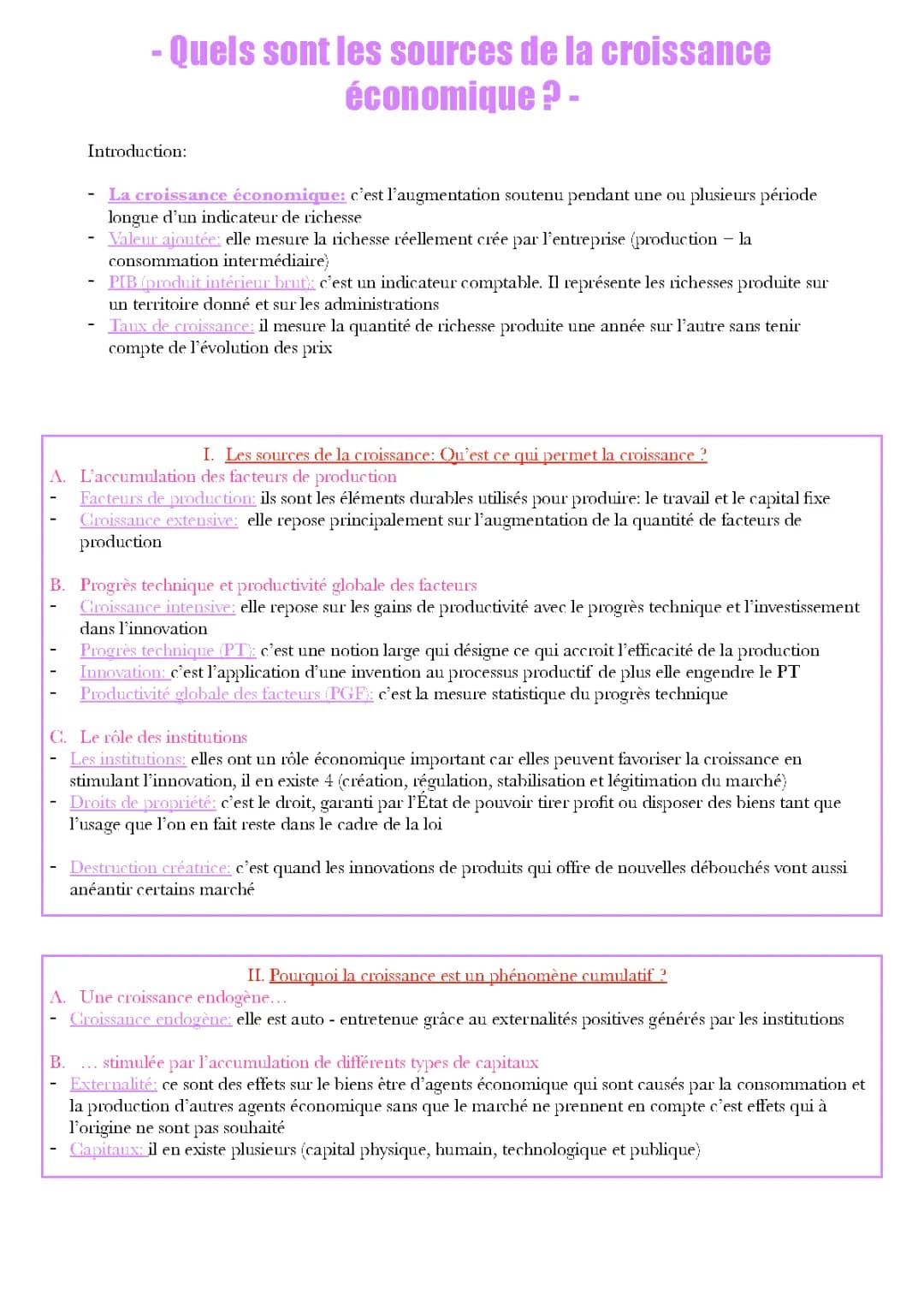 Quels sont les sources et défis de la croissance économique ?