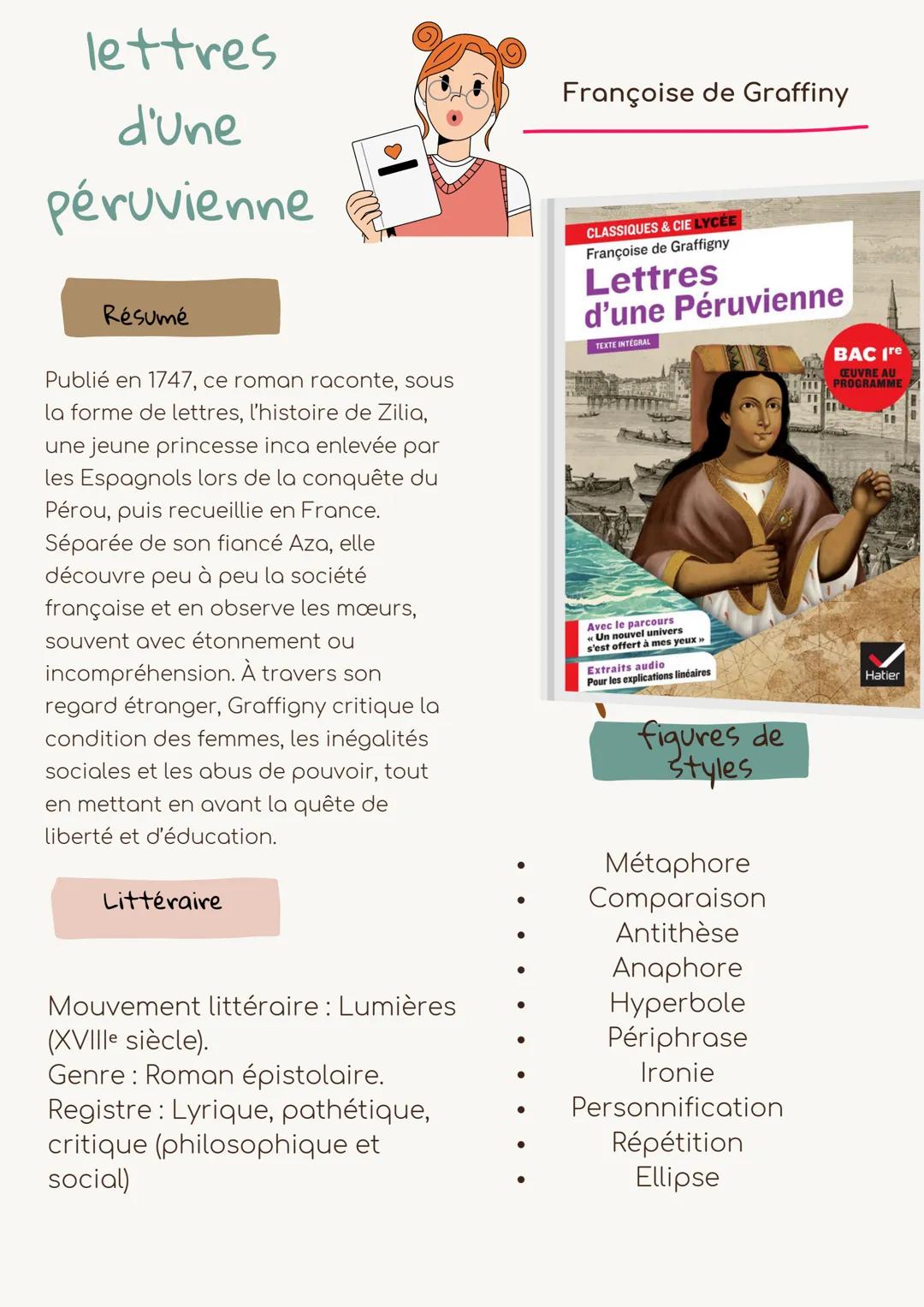 # lettres

# Françoise de Graffiny

# d'une

# péruvienne

Résumé

Publié en 1747, ce roman raconte, sous
la forme de lettres, l'histoire de