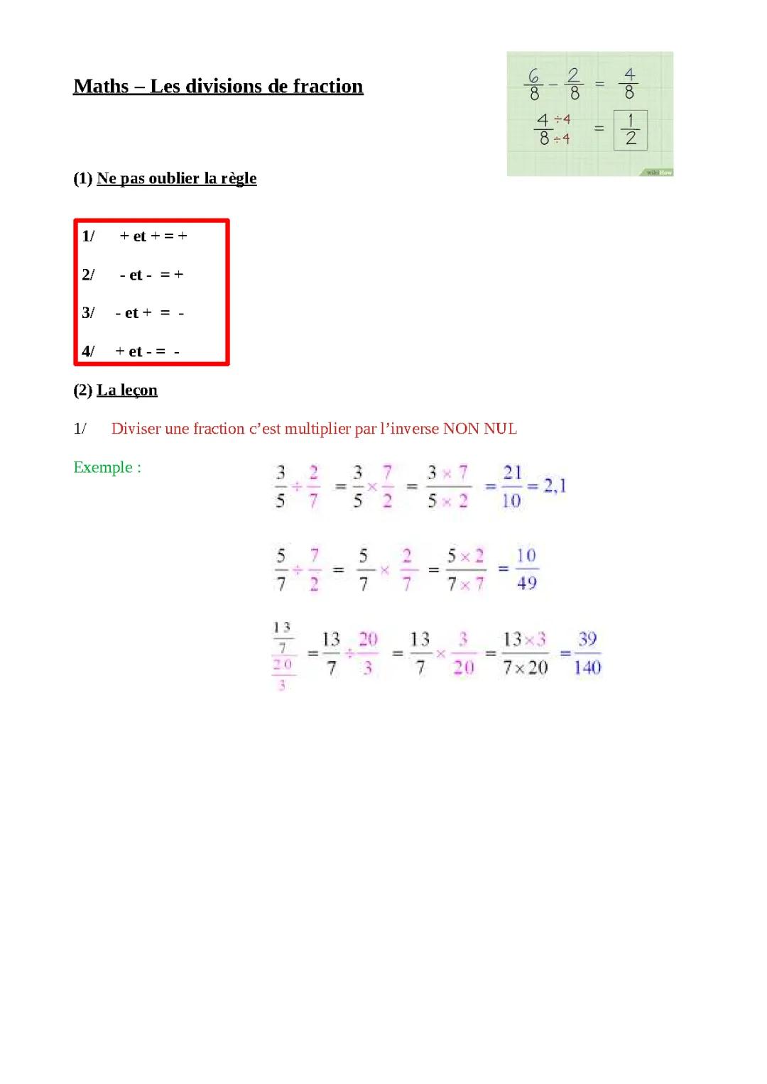 Division de fractions
