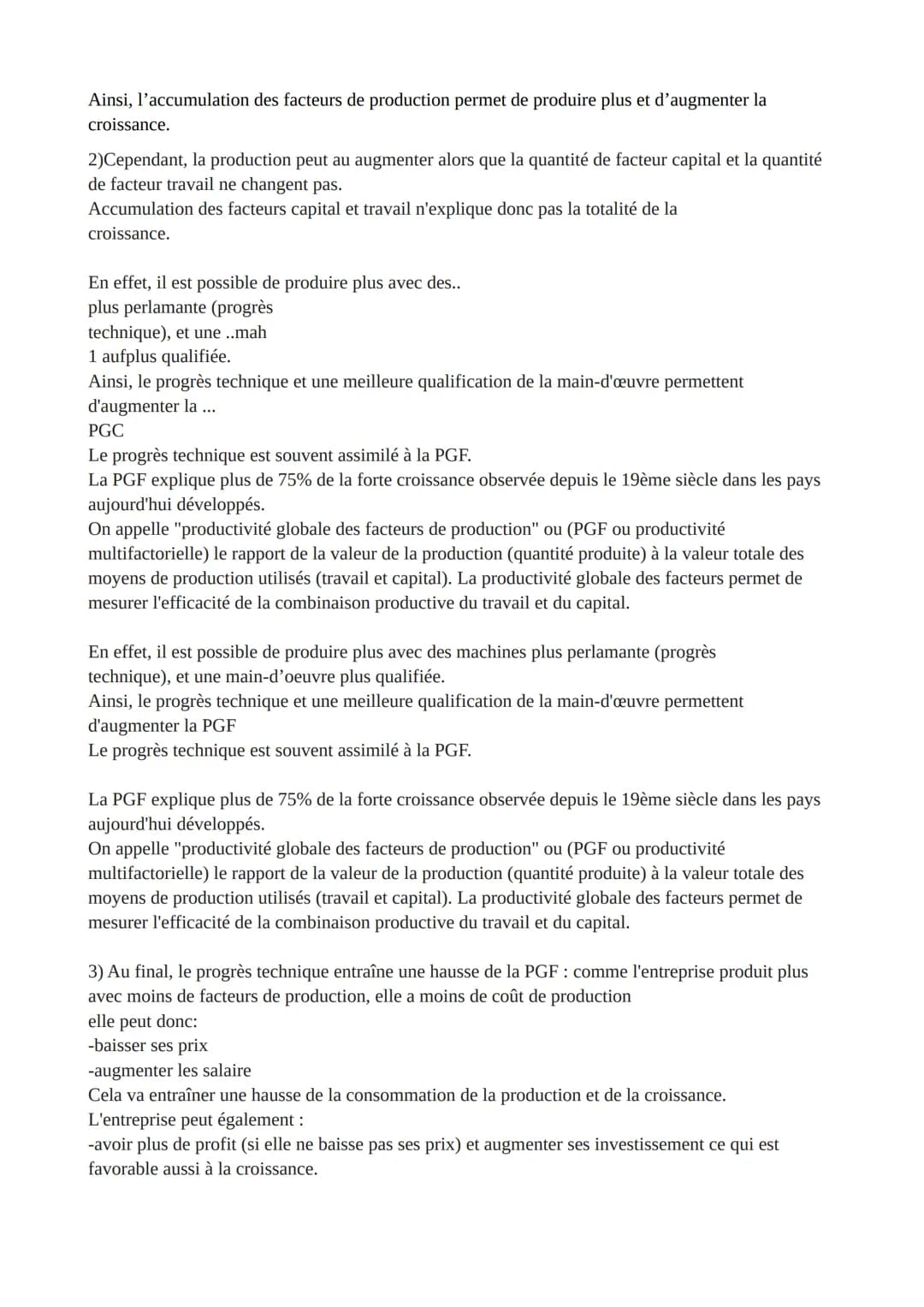 QUELS SONT LES SOURCES ET LES DEFIS DE LA
CROISSANCE ECONOMIQUE ?
A) Qu'est-ce que la croissance économique ?
Le produit intérieur brute est