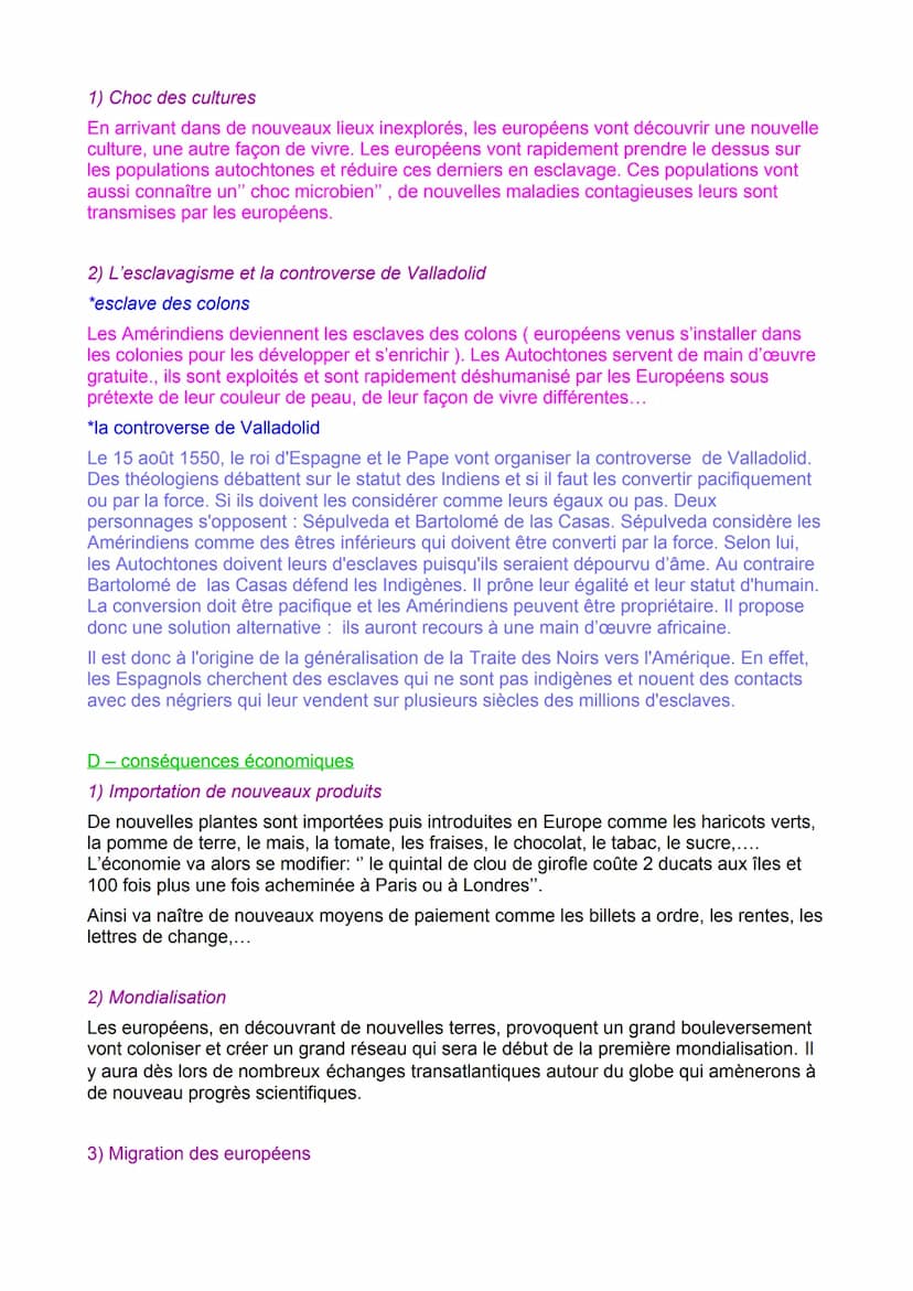 Les Grandes Découvertes et les migrations européennes
introduction :
les grandes découvertes ont marqué le XVème et XVIème siècle par la déc