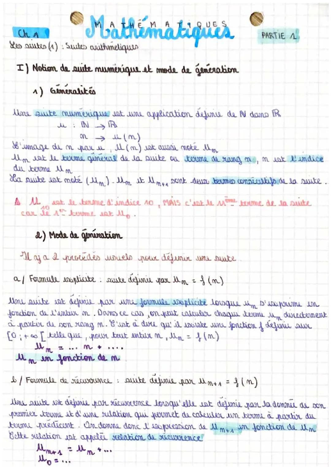 Cours et Exemples de Suites Arithmétiques PDF pour Terminale et Première