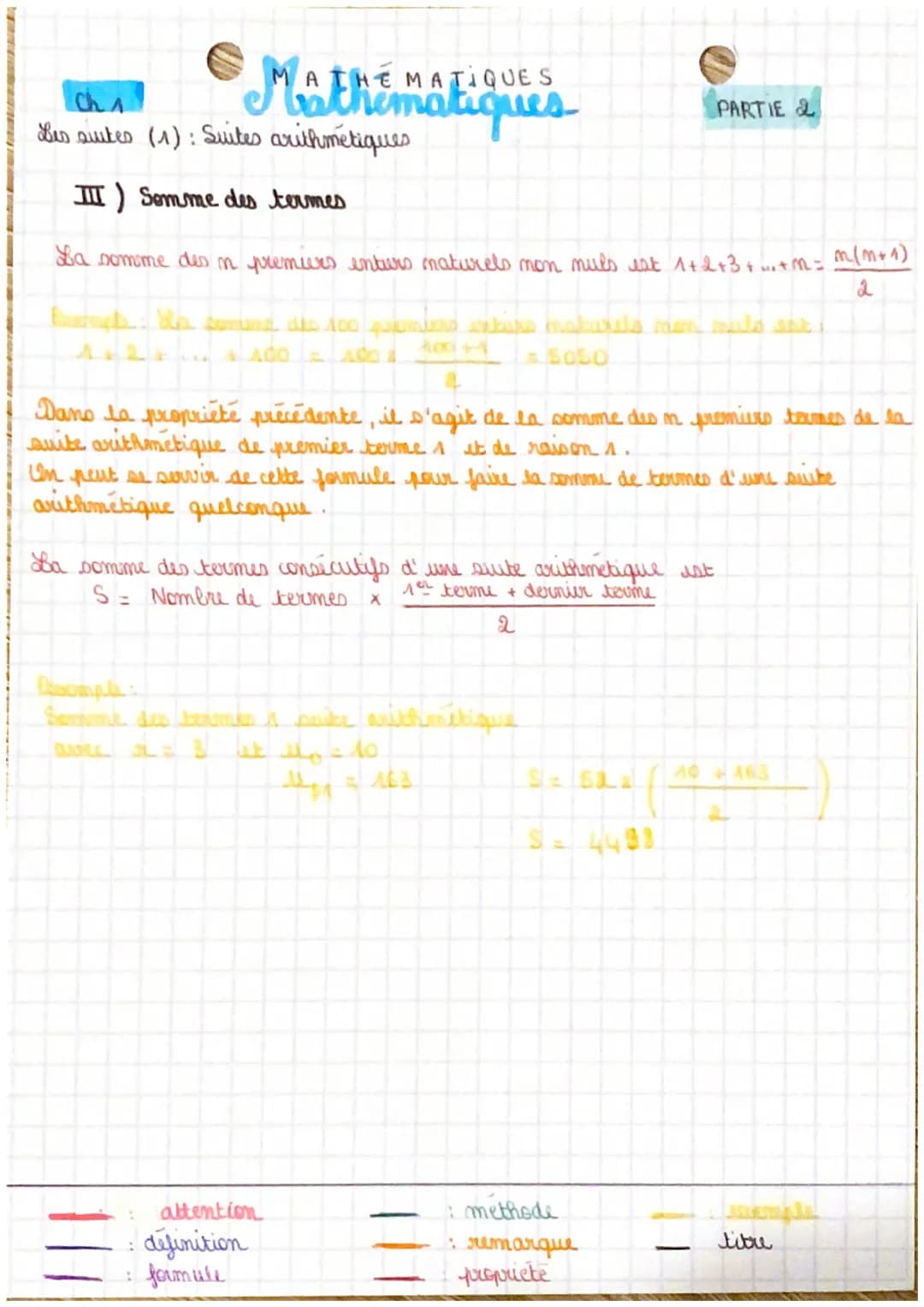 Cha
Mathématiques
Les suites (1): Suites arithmetiques
I) Notion de suite numérique et mode de generation
1) Généralités
Une suite numerique