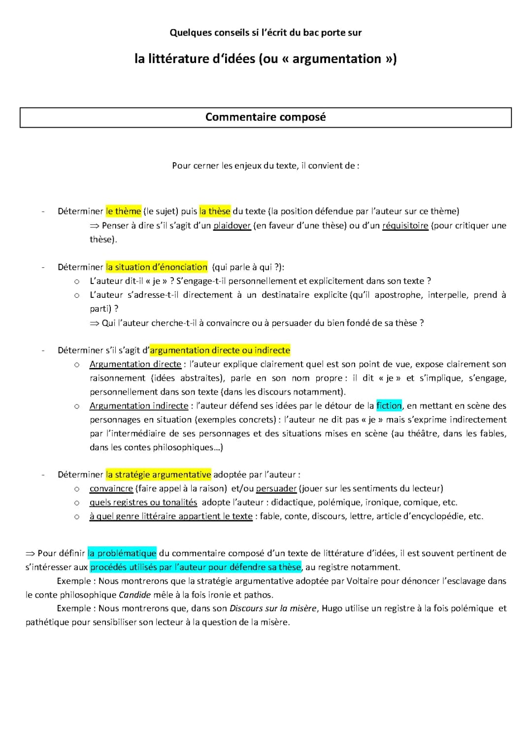Olympe de Gouges: Commentaire Composé et Dissertation Corrigé PDF