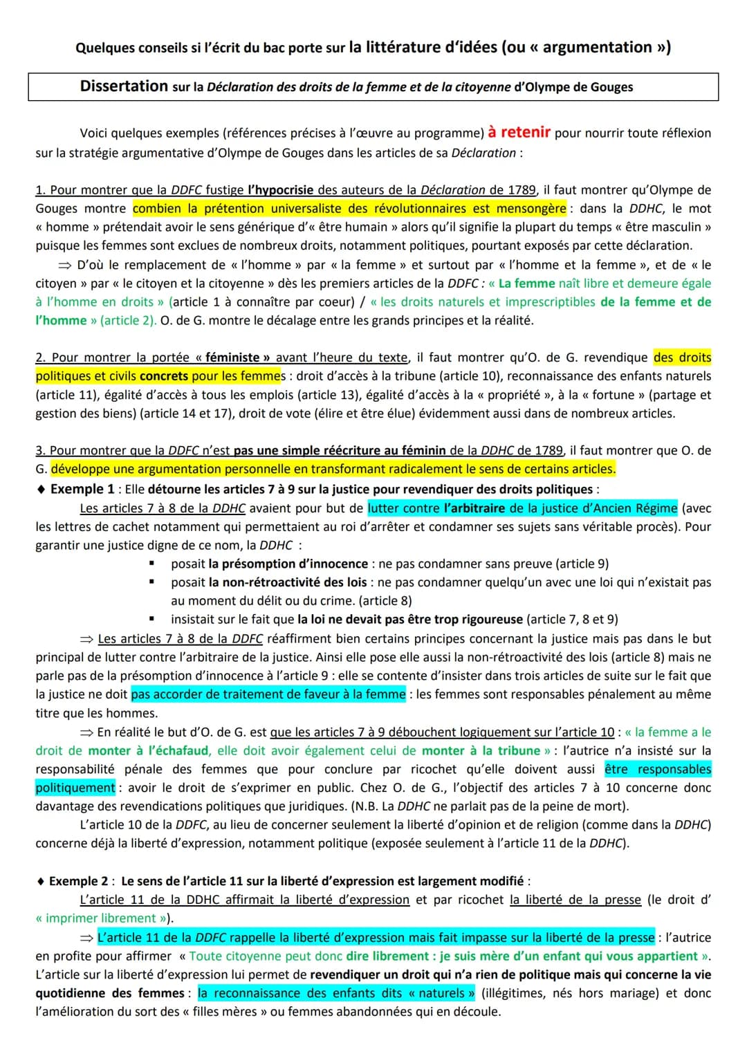 Quelques conseils si l'écrit du bac porte sur
la littérature d'idées (ou « argumentation >>)
Commentaire composé
Pour cerner les enjeux du t