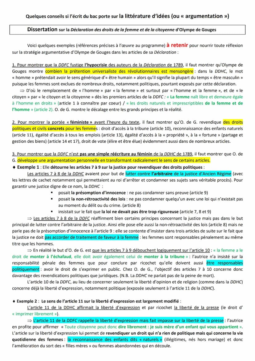 Quelques conseils si l'écrit du bac porte sur
la littérature d'idées (ou « argumentation >>)
Commentaire composé
Pour cerner les enjeux du t