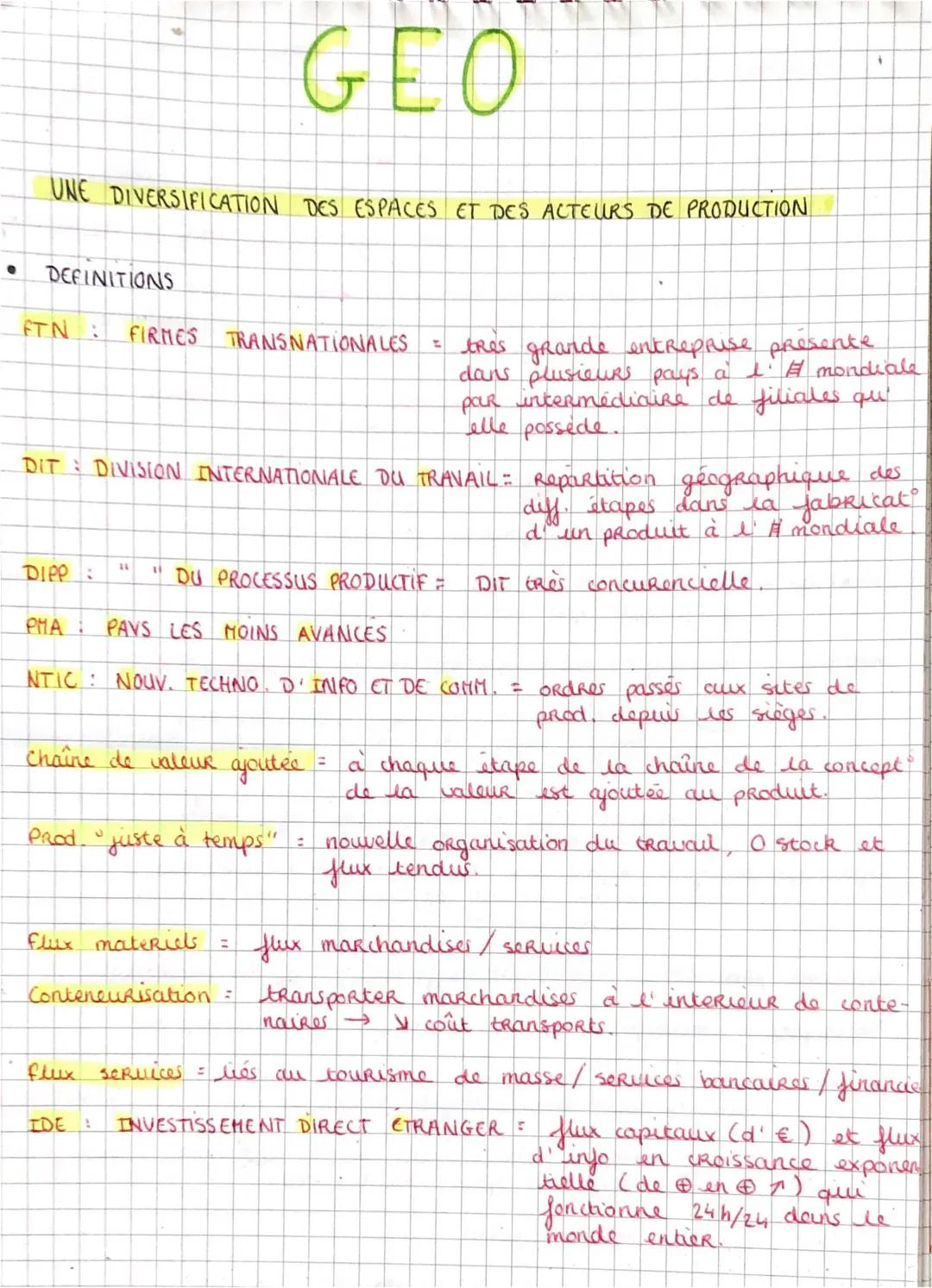 diversification des espaces et des acteurs de production