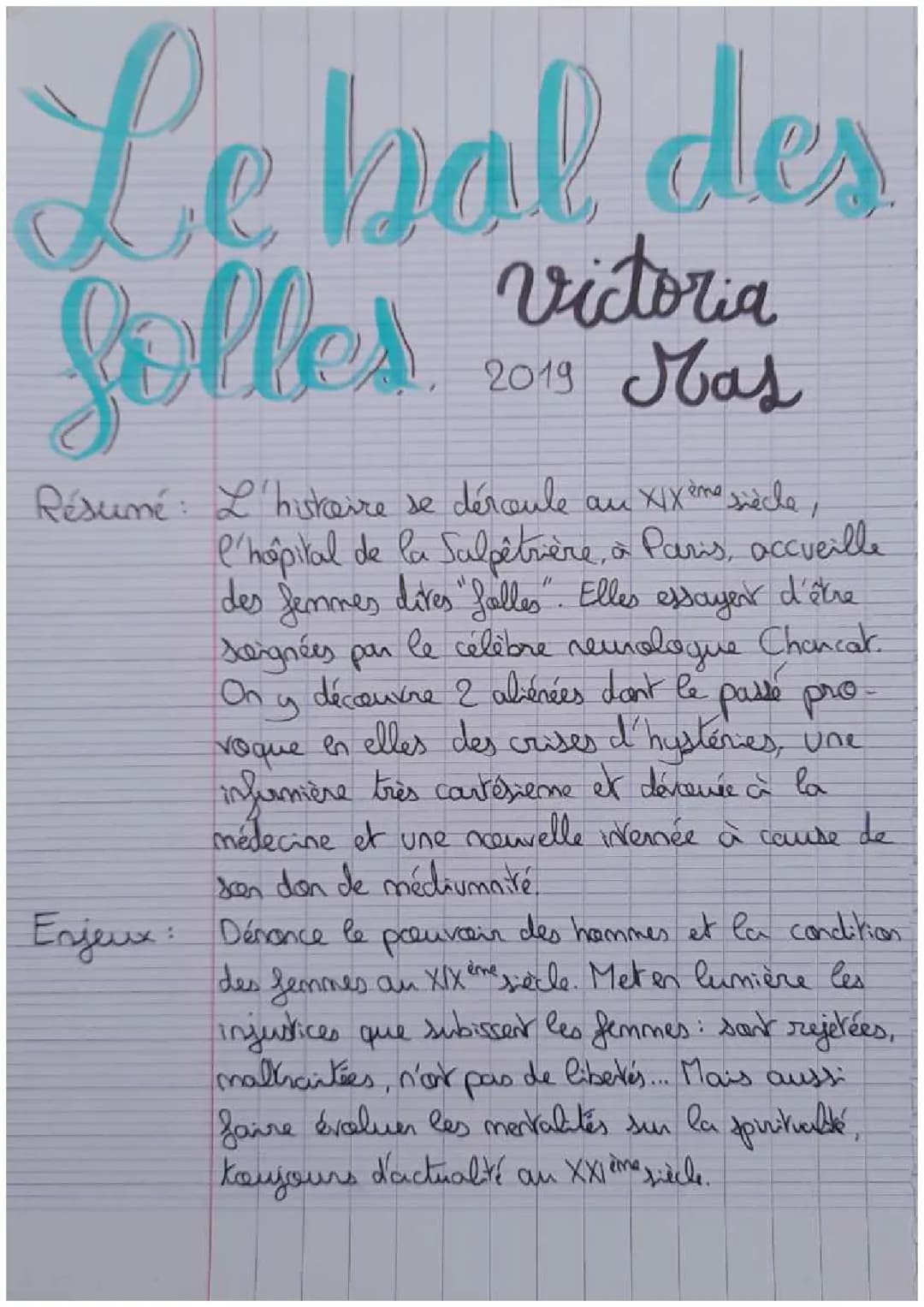 Le Bal des Folles - Résumé et Analyse Complet (Victoria Mas)
