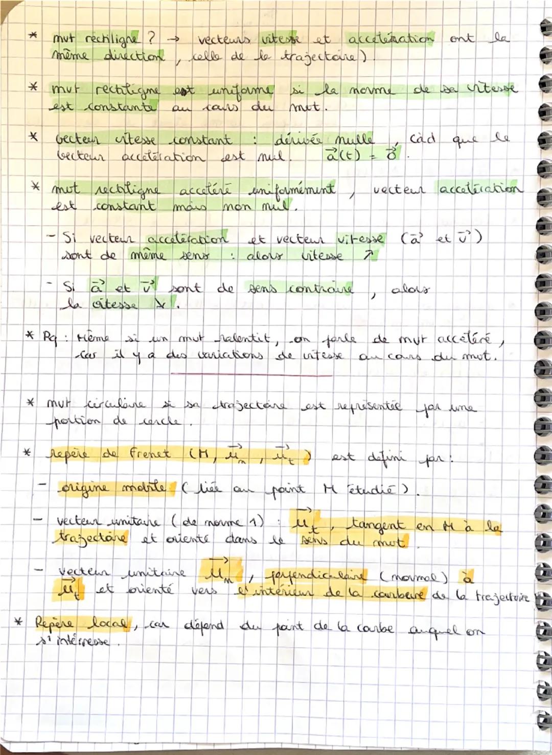 Chapitre 1, recap

* référenhets : terrestre, geocentrique, heliocentrique

* coordonnées vecteur position: $O\vec{M}(t) = \begin{pmatrix} x