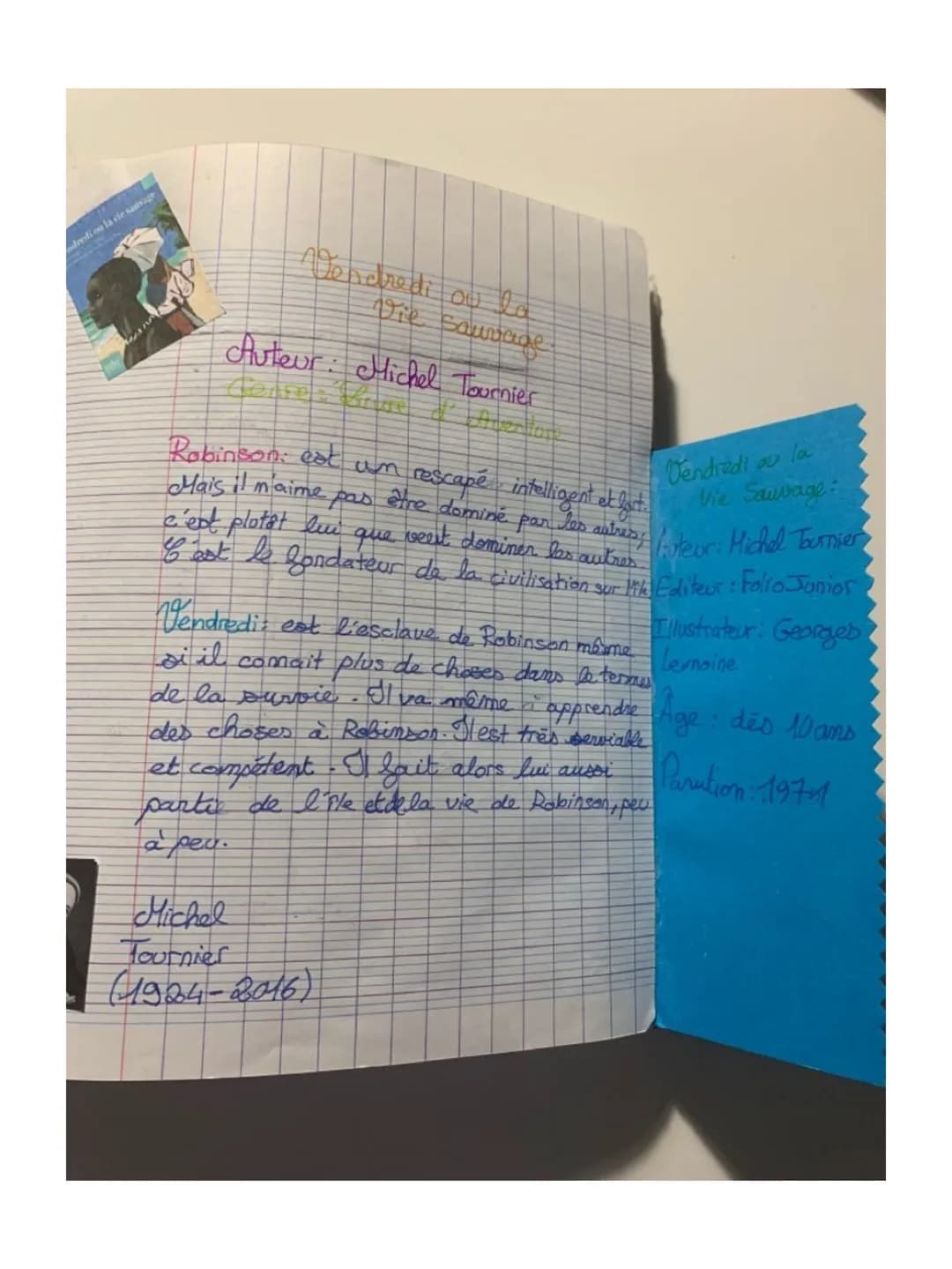 dep 17
Vendredi ou la
Vie Saudage
Auteur: Michel Tournier
Robinson: est un resca
Mais il m'aime
pas être don
verit
c'ext plotat lus
que
C'es