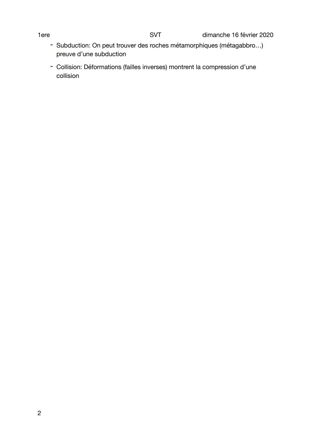 1ere SVT dimanche 16 février 2020

La collision continentale

Sujet

- Collision continentale

- Après subduction de la partie océanique d'u