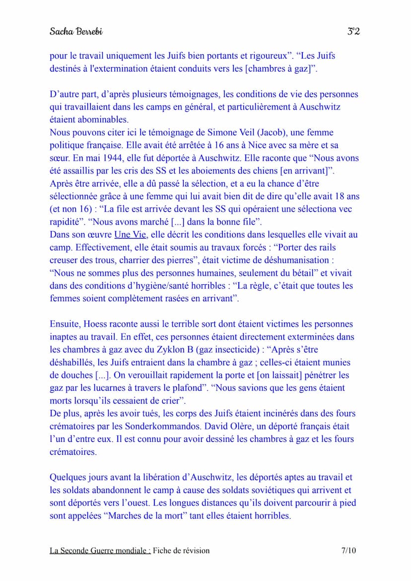 Sacha Berrebi
Chapitre n°3: La Seconde Guerre mondiale
Fiche de révision
Introduction:
Le 1er septembre 1939, l'Allemagne nazie envahit la P