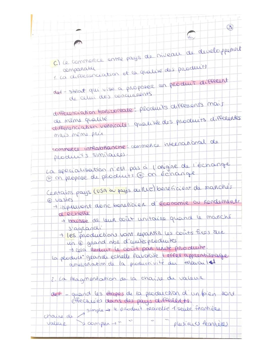 SES- Chap 4
I. Quels sont les determinants dee developpement du
commerce international?
Al une baisse des dostacles au commerce internationa