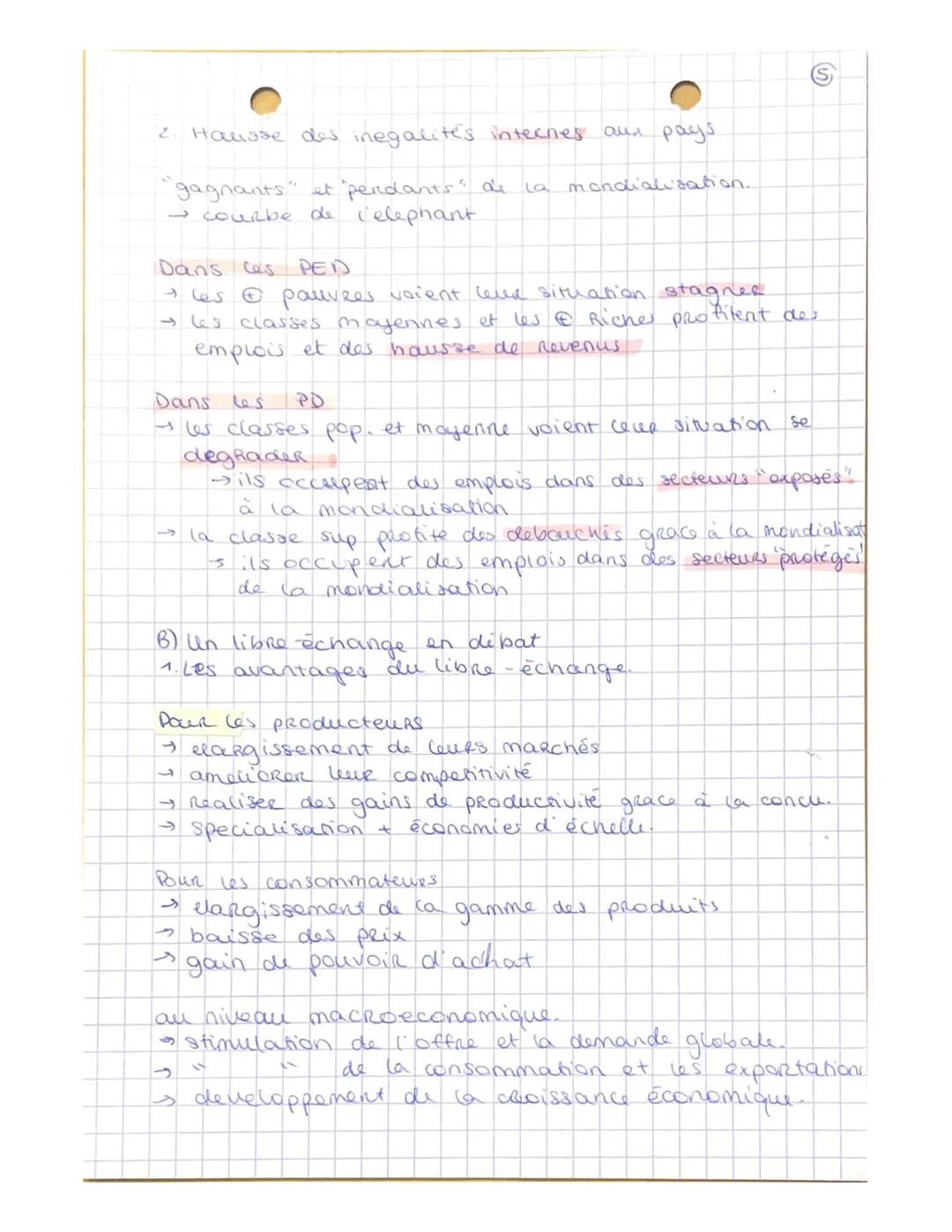 SES- Chap 4
I. Quels sont les determinants dee developpement du
commerce international?
Al une baisse des dostacles au commerce internationa
