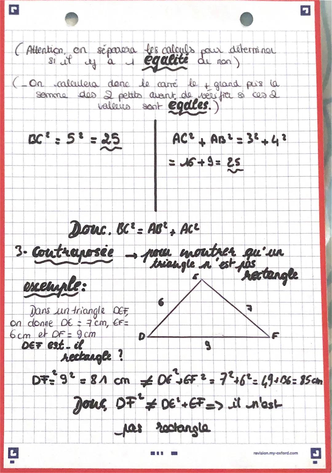# Pythagore
exercice d'application:

A
Calculer AC

?

5

B
C
17

B
On sait que. Je triangle ABC est rectangle en

Or, d'après le theoreme d