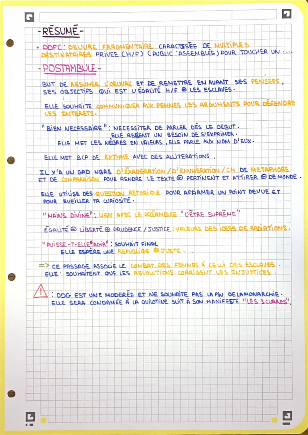 G
FRANCAIS OLYMPE GOUGES.
LA DECLARATION DES DROITS
DES FEMMES ET CITOYENNES-
- TEXTE BAC: PRÉAMBULE -
1r MOUVEMENT LOVE AS
-ENUMERATION TER