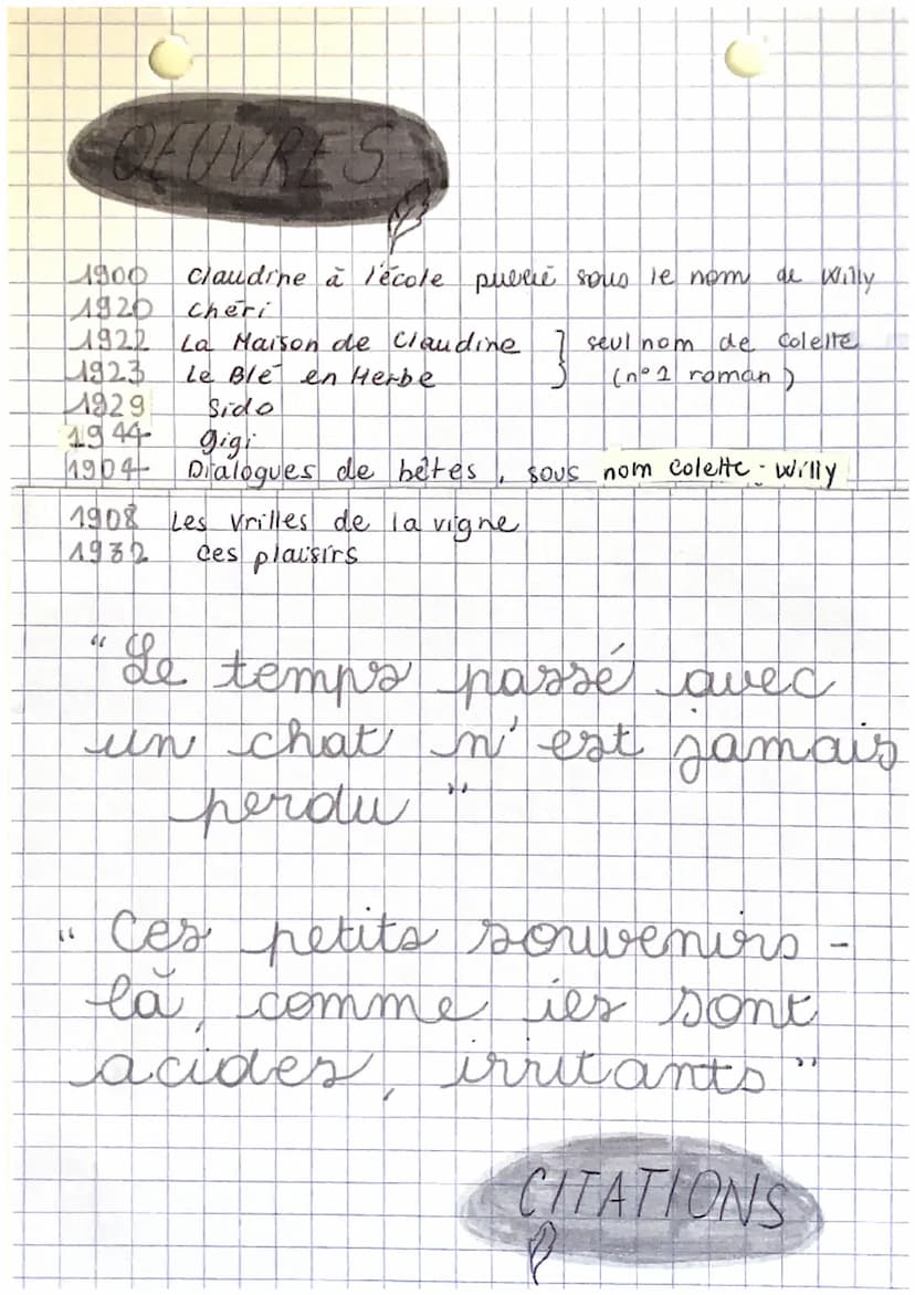 Colette
SIDONIE-GABRIELLE
1942 o
SIDO
Colette bouleversée
Sa bisexualité
affirmée et revendiqué e
occupe une large place.
dans sa vie et son