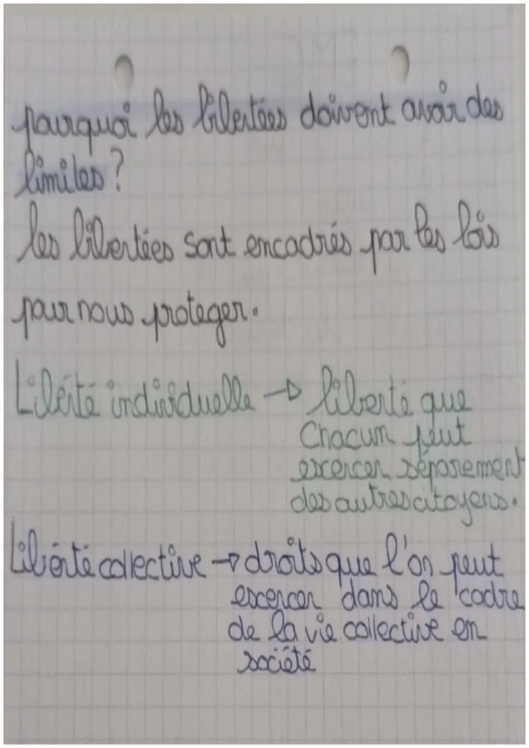 - EMC
- Liberté def: ce que l'on yout faire/dire
dans les règles
- tescte fondateur qui met on place l'idée
de liberte la déclaration des dr