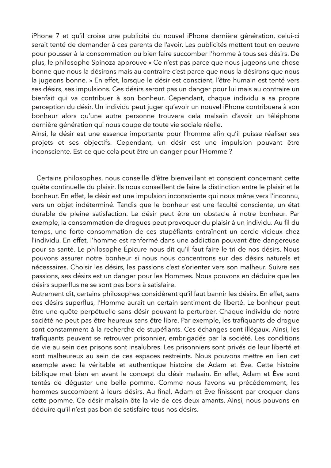 Lola Patrouillault T4
Bac Blanc Philosophie
Sujet : Faut-il assouvir tous ses désirs pour être heureux ?
Les trois termes les plus important