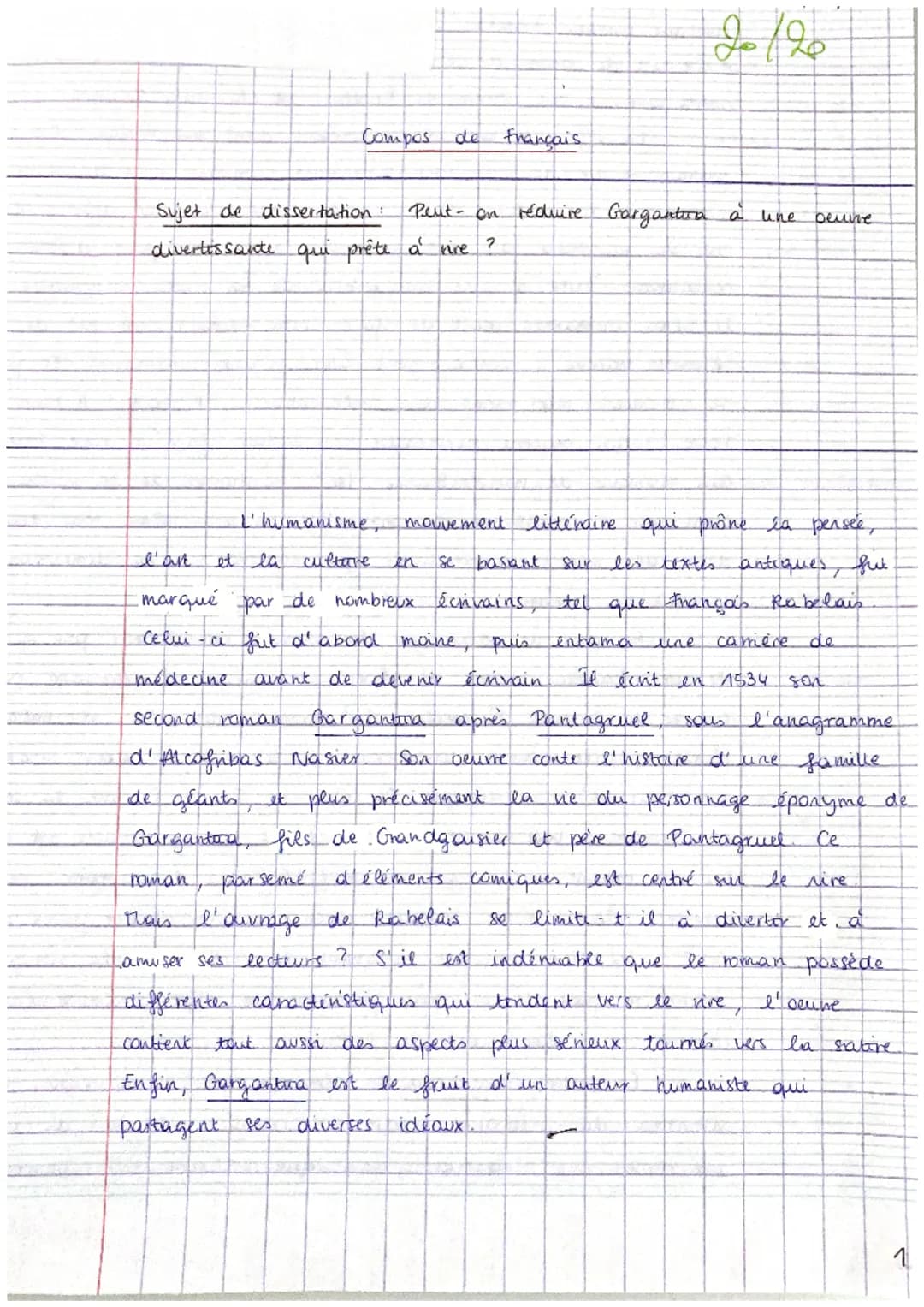 Compos de français.
Sujet de
dissertation: Peut-on.
divertissante qui prête à vive ?
I'humanisme,
mouvement
en
se
et la culture
basant
-marq