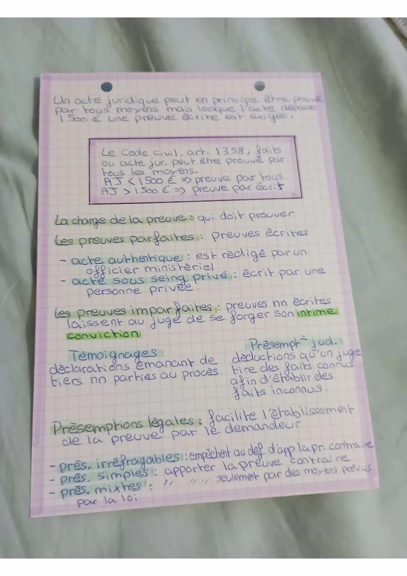DROIT chap. 3.
Le litige et la preuve
Un litige: désaccord entre 2 ou pls pers
(phy. ou mor.) concernant l'exercice d'un
droit.
Celui-ci est