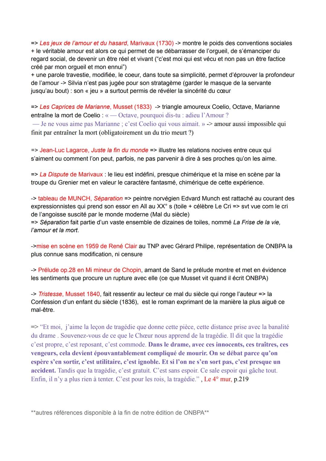 On ne badine pas avec l'amour (ONBPA):
Alfred de Musset (1834)
Parcours: les jeux du coeur et de la parole
Mots-clés de la séquence :
Le mal