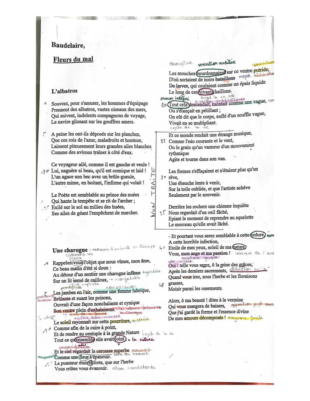 Lecture linéaire : Une Charogne, Les Fleurs Du Mal
Introduction :
Charles Baudelaire est un poète du 19ème siècle. Le recueil « Les Fleurs
D