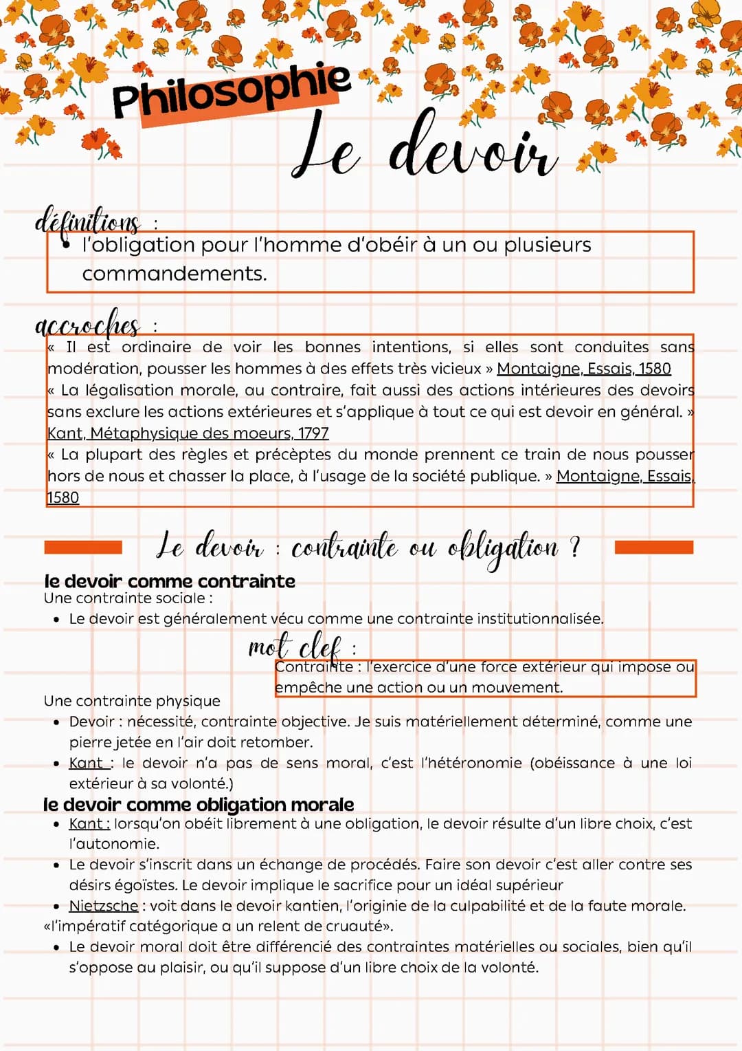 Le devoir - Philosophie 