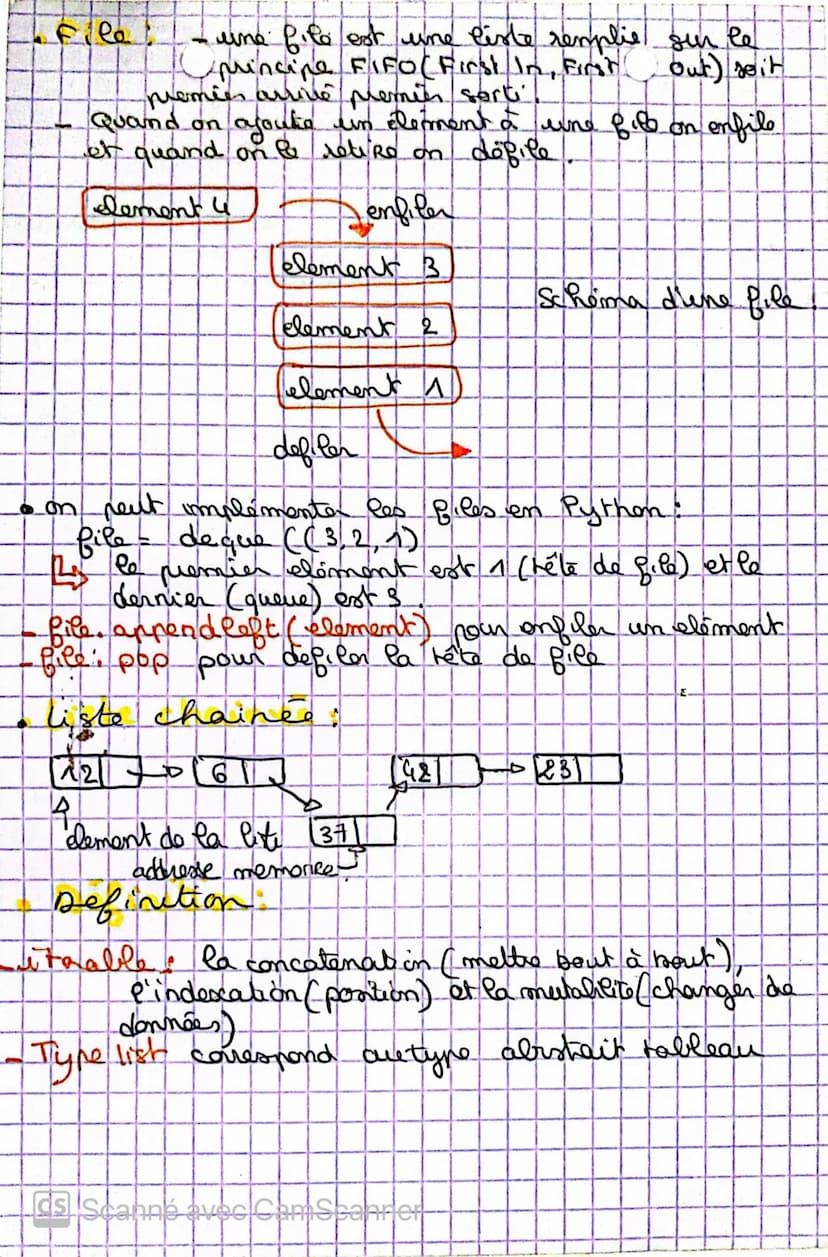 علمنا
LISTE PILE FILE
Les listes, les piles et les files sont des structures
de données qualifiées de linéaire car les données.
sent structu