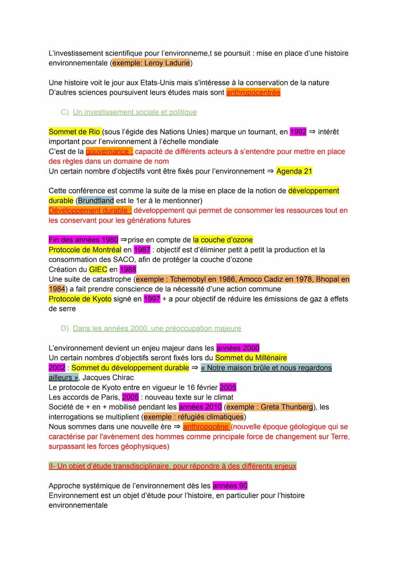 HGGSP
Chapitre introductif: Qu'est-ce que l'environnement ?
Environnement: la combinaison de la nature et des éléments sociaux économiques
(