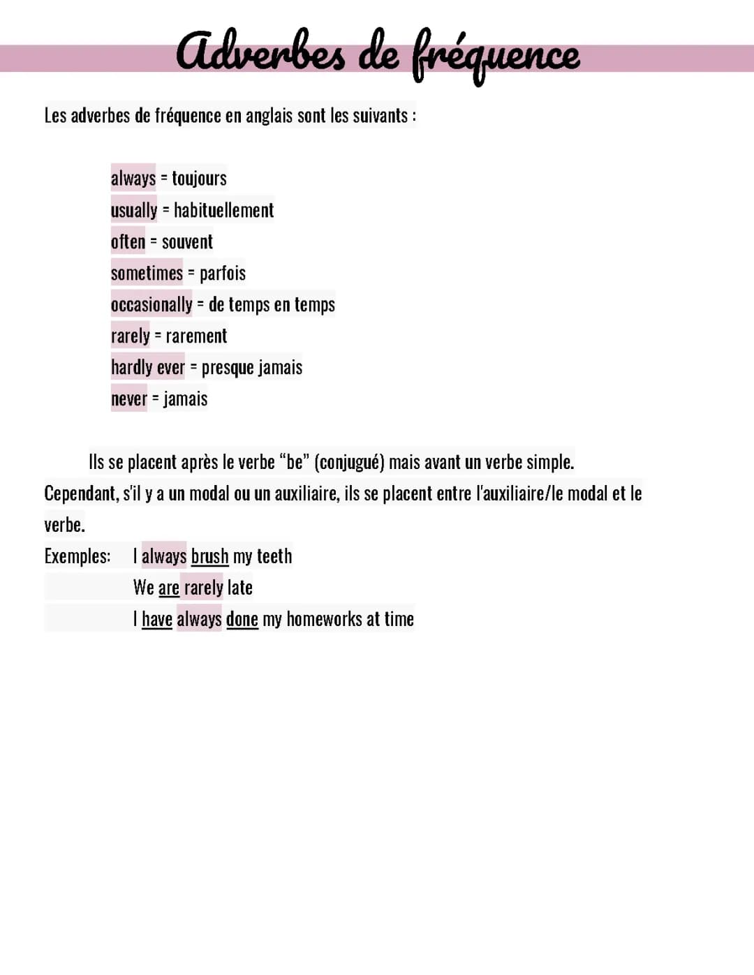 Les Adverbes de Fréquence en Anglais : Guide Complet et Exercices