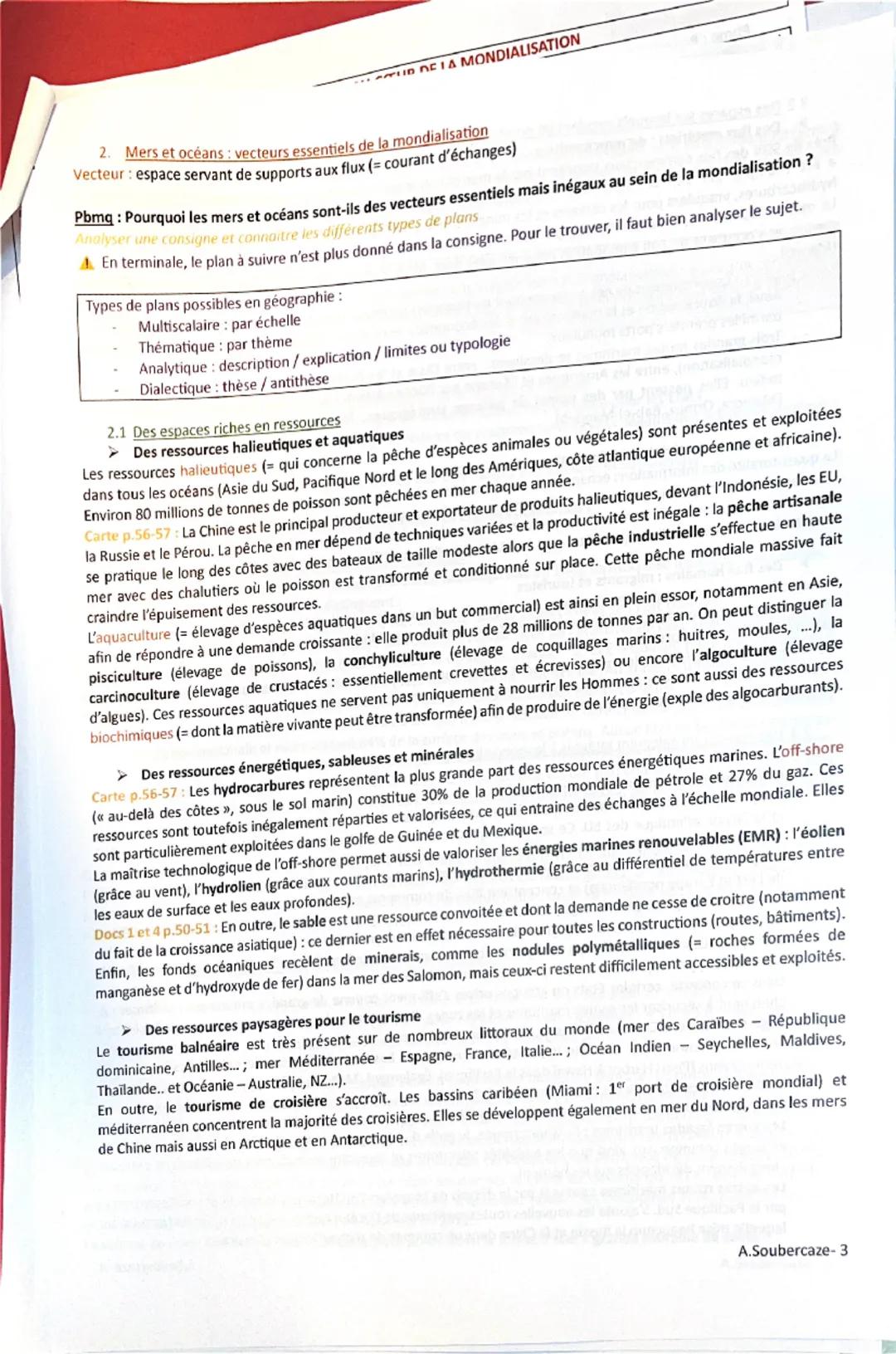 TIG1 MERS ET OCEANS: AU CŒUR DE LA MONDIALISATION
Pré-acquis: Thème déjà traité en 6° (TIII « Habiter les littoraux »), 4° (TIIIG1 << Mers e