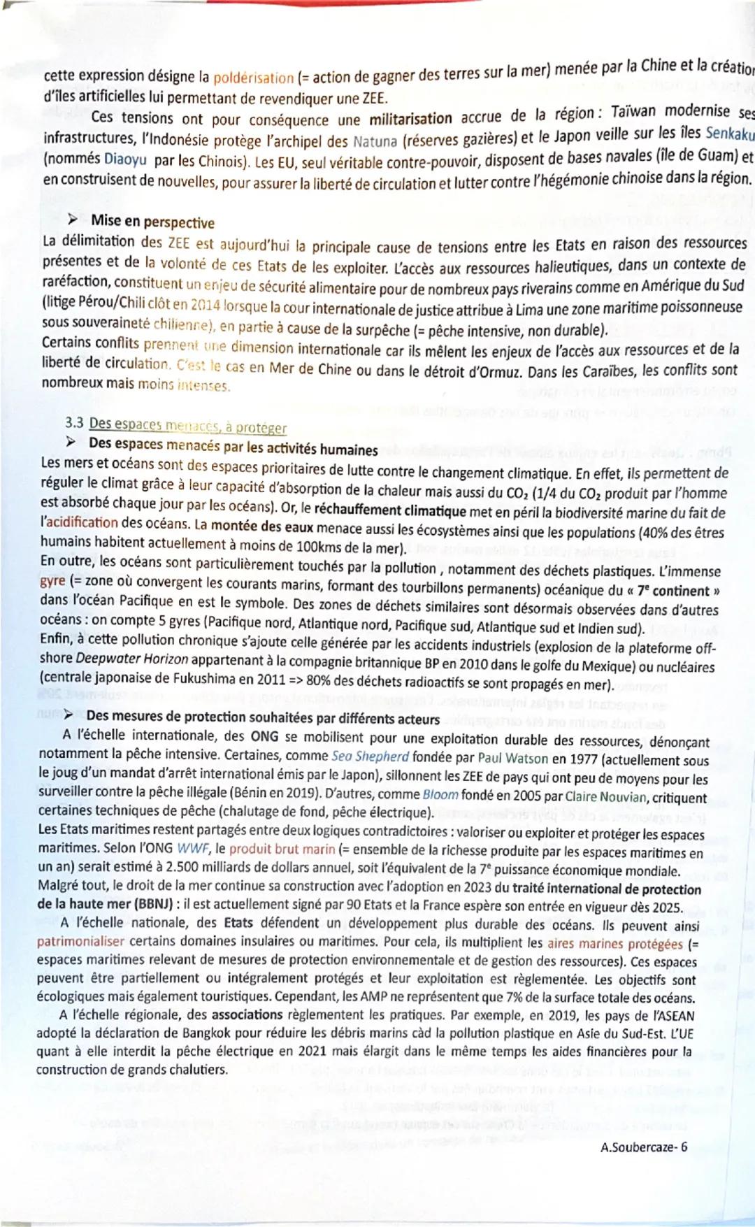 TIG1 MERS ET OCEANS: AU CŒUR DE LA MONDIALISATION
Pré-acquis: Thème déjà traité en 6° (TIII « Habiter les littoraux »), 4° (TIIIG1 << Mers e