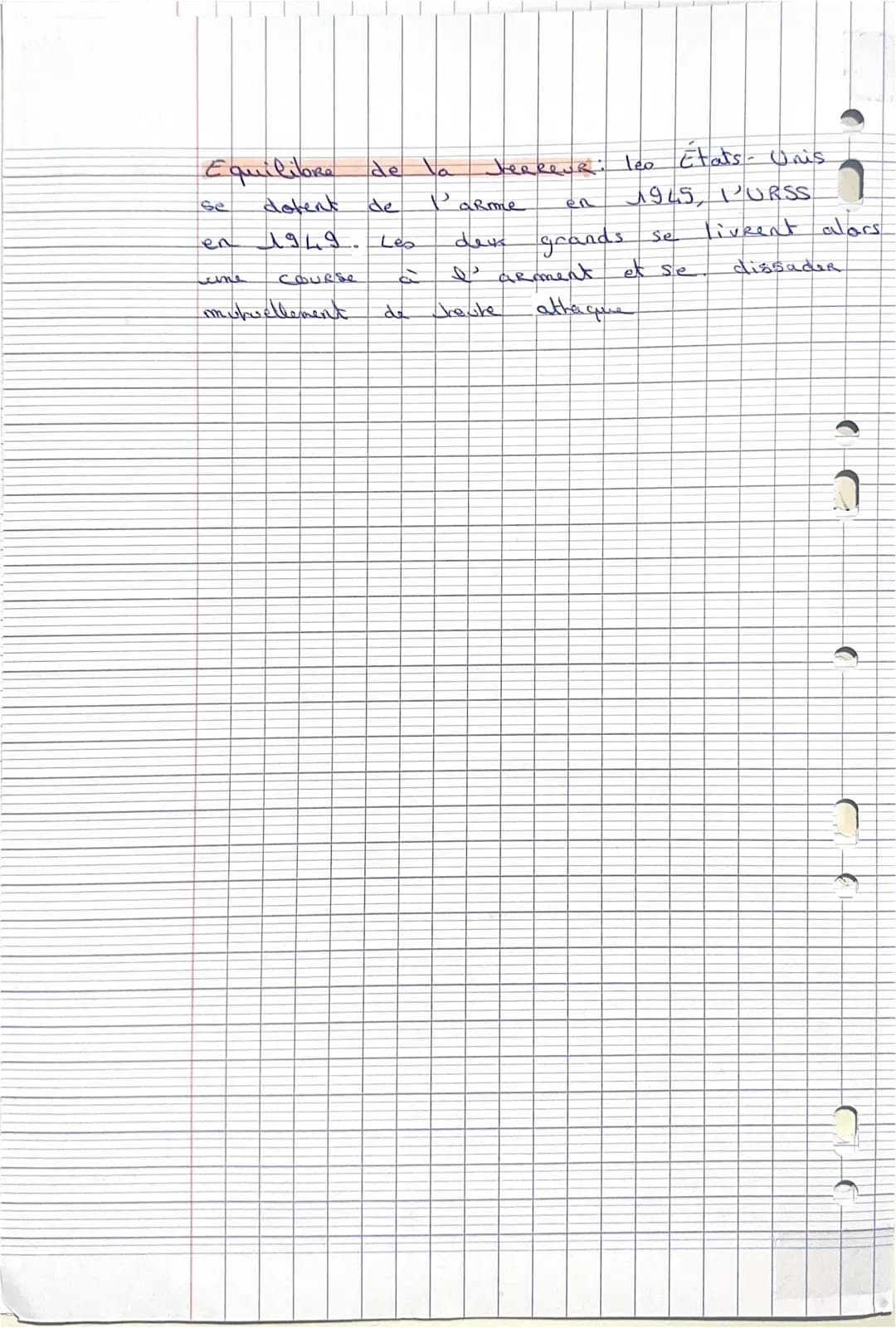 --- OCR Start ---
programme
3
Histoire : fiche de Révision
Thème 2 : Le monde de puis 1945.
Chapitre 5 Chapitre 1: Un monde bipolaire au cha