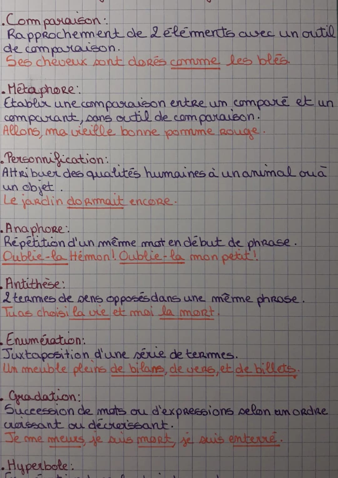 5
•Comparaison :
Rapprochement de 2 éléments avec un outil
de comparaison.
Ses cheveux sont dorés comme les bles.
.Metaphore:
Etablir une co