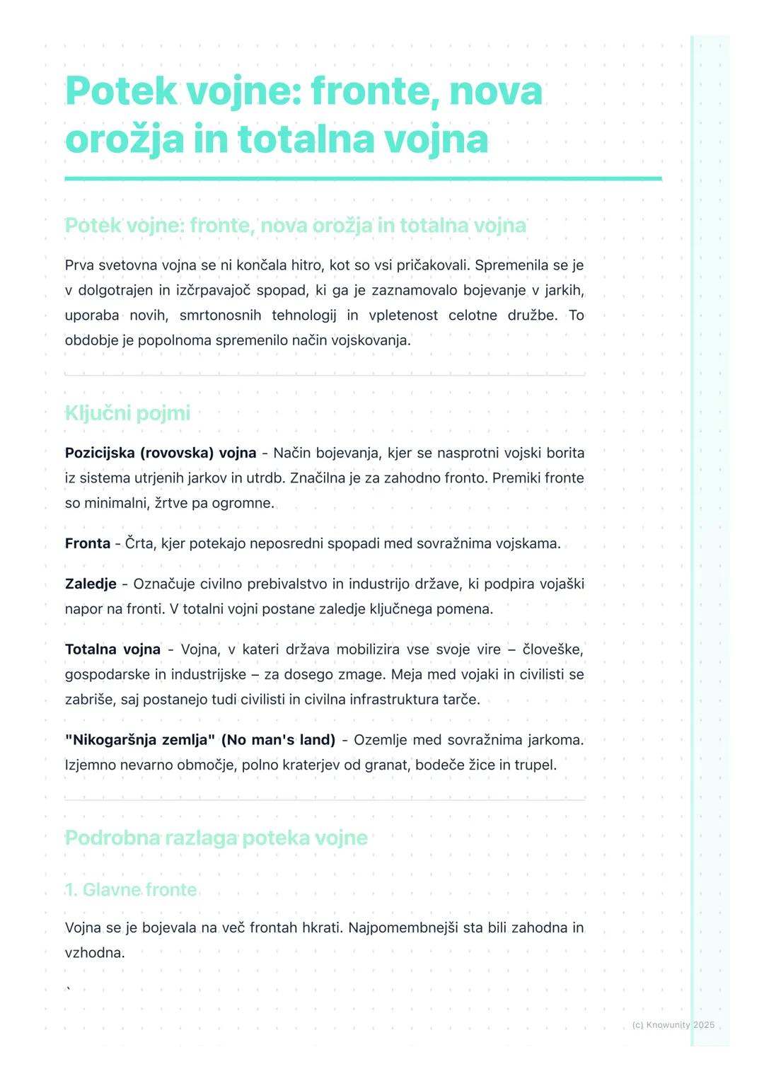 # Potek vojne: fronte, nova
orožja in totalna vojna

Potek vojne: fronte, nova orožja in totalna vojna

Prva svetovna vojna se ni končala hi