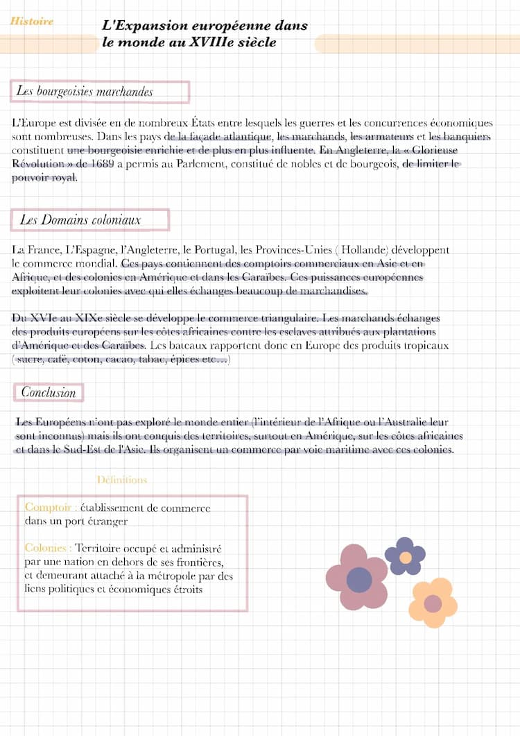 Know L’expansion Européenne Dans Le Monde Au XVIIIe Siècle  thumbnail