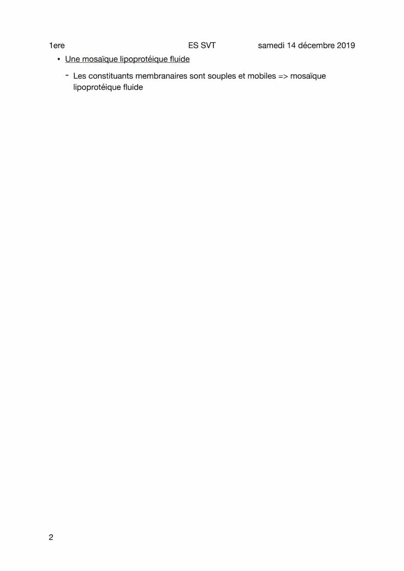 1ere
La membrane plasmique
Sujet
Les lipides membranaires
Des molécules amphiphiles
1
●
●
Composition des phospholipides
Tête: choline phosp