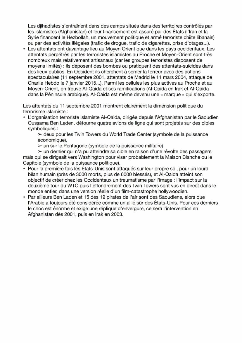 Le développement du terrorisme au Moyen Orient coïncide avec l'essor de l'islamisme
dans la région (et ils finiront par se rejoindre dans le