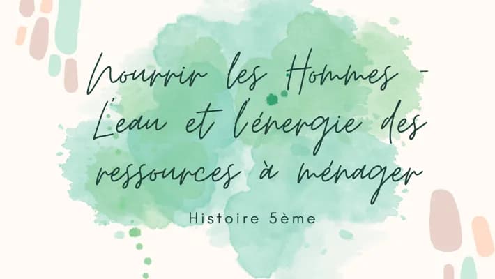 Know Nourrir les Hommes - L'eau et l'énergie, des ressources à ménager thumbnail