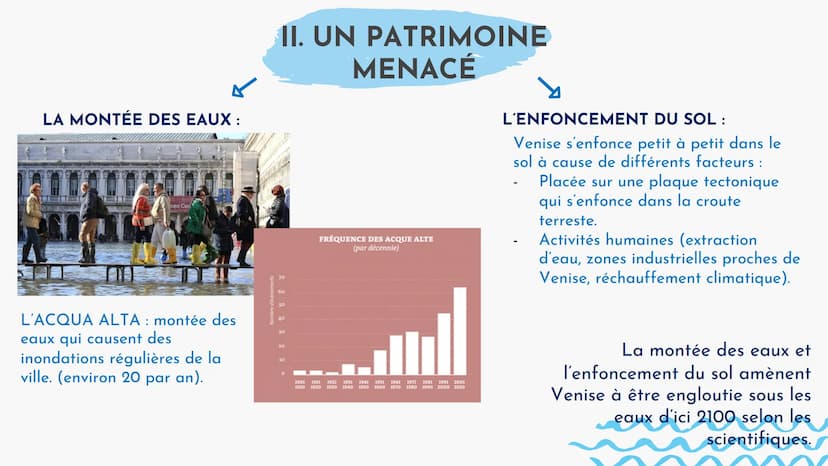 VENISE: ENTRE PROTECTION
ET VALORISATION DU
PATRIMOINE
QUELLES SONT LES
LIMITES DE LA
VALORISATION DU
PATRIMOINE DE VENISE ?
02
UN PATRIMOIN