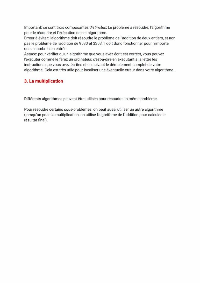 Définition: Ensemble de règles opératoires dont l'application permet de résoudre un
problème énoncé au moyen d'un nombre fini d'opération.
1