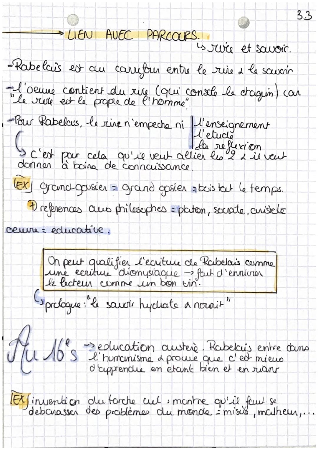 Rire et Savoir.
F
introduction
Au sein de la litteratur française de la Renaissance,
"Gargantua" de François Rabelais s'impose comme une
deu